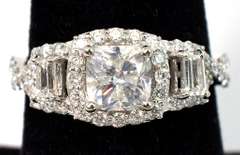 Sensational 1.89CTW Diamond-Studded Ring in Platinum