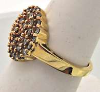 Ladies 14kt Gold Cocktail Diamond Cluster Ring