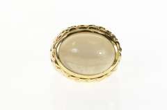 14K Yellow Gold Oval Moonstone Textured Nugget Cocktail Ring
