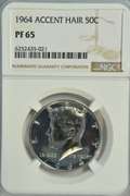 Scarce Gem PRF 1964 ACCENTED HAIR Kennedy Half NGC PF65