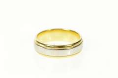 18K Yellow Gold 5.0mm Two Tone Diana Wedding Band Designer Ring