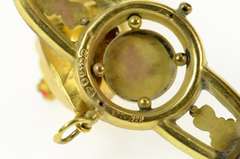 9K Yellow Gold Victorian Elaborate Floral Articulated Fish Pin/Brooch