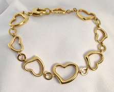 Modern Heart Link 14k Bracelet