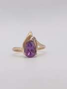 14kt Yellow Gold, Amethyst & Diamond Ring