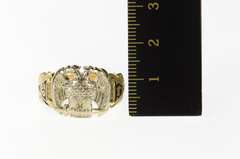 10K Yellow Gold 32nd Degree Masonic Symbol Eagle Men's Ring