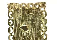 10K Yellow Gold Ornate N Monogram Squared Letter Name Pendant