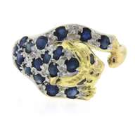Fancy Yellow Gold Sapphire and Diamond Panther Ring