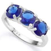 3 CARAT BLUE SAPPHIRE STERLING SILVER RING