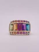 14kt Gold Multi Gemstone Cocktail Band