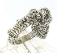 Judith Ripka Heart Charm Dangle Ring