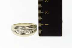 14K White Gold 1950's Retro Diamond Graduated Band Ring