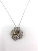 Cute Overlapping Flower Pendant Necklace in Sterling Silver