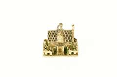 14K Yellow Gold Ornate Retro Cabin Cottage House Home Charm/Pendant