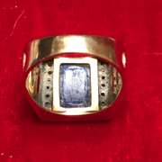Mens 14k gold , diamond and blue lapis ring