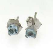 Elegant White Gold Square Aquamarine Earrings