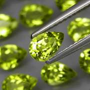 Pear cut! Unheated! 8.74ct Peridot set!