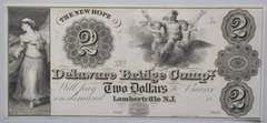 Unc $ 3 New Hope Delaware Bridge Co Note