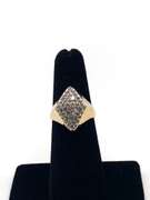 Beautiful 10kt Yellow Gold Diamond Cluster Ring