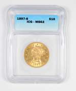 MS63 1897-S $10.00 Liberty Head Gold Eagle - Graded ICG