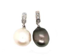 Elegant Stainless Steel Grey & White Pearl Pendants