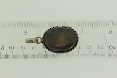 Silver-Tone Quartz Gemstone Pendant