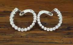Unique Front-Back Style Diamond Hoop Earrings