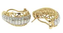 Plesing Yellow Gold Fretwork Hoop Earrings