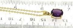 Stunning Oval Amethyst Pendant on Yellow Gold Chain