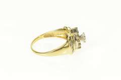 10K Yellow Gold 1.55 Ctw Marquise Diamond Halo Engagement Ring