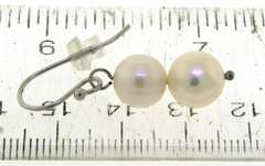 Sterling Silver Double Pearl Drop Dangle Earrings