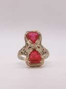 Fancy Antique 14kt Gold, Ruby, & Diamond Cocktail Ring