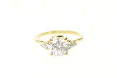 14K Yellow Gold Three Stone Classic Travel Engagement Ring