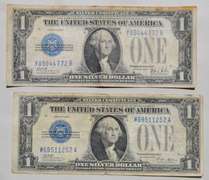 1928 A& B $ 1 Funnyback Silver Certificates