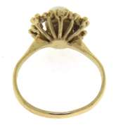 Fancy Yellow Gold Pearl Ring with Border