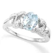 1.00 CT AQUAMARINE STERLING SILVER RING