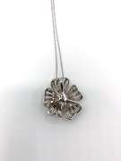 Cute Overlapping Flower Pendant Necklace in Sterling Silver