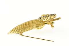 14K Yellow Gold Retro Sapphire Ornate Bow Knot Statement Pendant