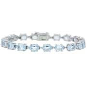 Sterlilng Silver 19 CT. TGW Blue Topaz Tennis Bracelet