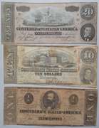 $ 1  $10 & $ 20 Confederate States Notes