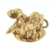 Cute Yellow Gold Panning for Gold Charm