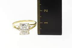 10K Yellow Gold Emerald Cut Accent Classic Travel Engagement Ring