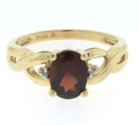 Favorite Yellow Gold Garnet and Diamond Ring
