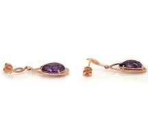 Gorgeous 14kt RG Amethyst & Diamond Satin Finish Earrings