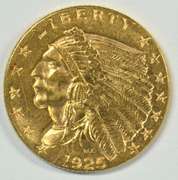 Lovely 1925-D US $2.50 Indian Gold Piece