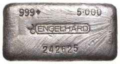 Engelhard 5 Troy Oz .999 Fine Silver Bar - Canadian 3rd Series