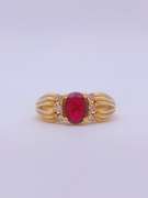 18kt Solid Yellow Gold Ruby & Diamond Cocktail Ring