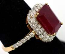 Wonderful 14KT YG Ruby & Diamond Ring