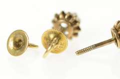 14K Yellow Gold Victorian Gypsy Set Ornate Screw Back Stud Earrings