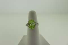 Sterling Silver Light Green Gemstone Ring