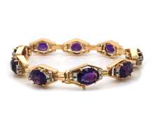 Gorgeous 18kt YG Amethyst and Diamond Bracelet